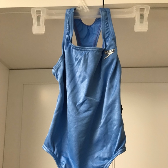 Speedo NWT Girls One Piece Swimsuit US 7 Blue - Picture 7 of 7